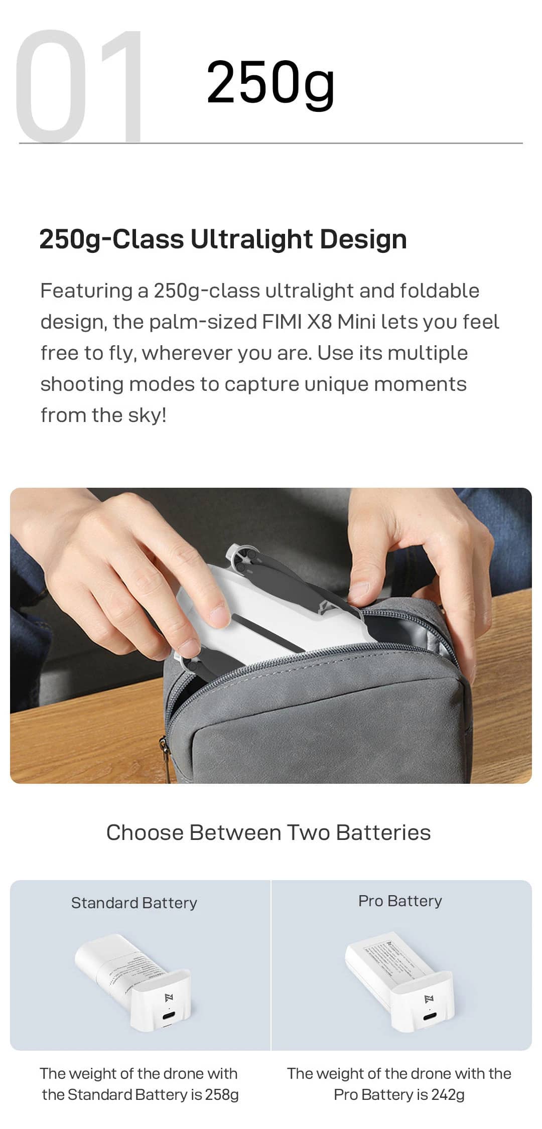 Xiaomi FIMI X8 Mini - Drohne unter 250 Gramm