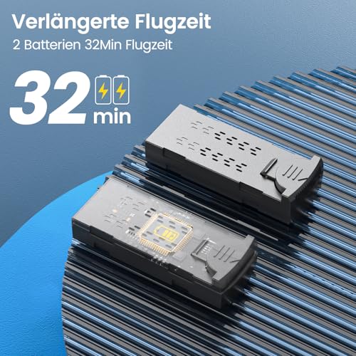 DEERC D75 Akku Flugzeit