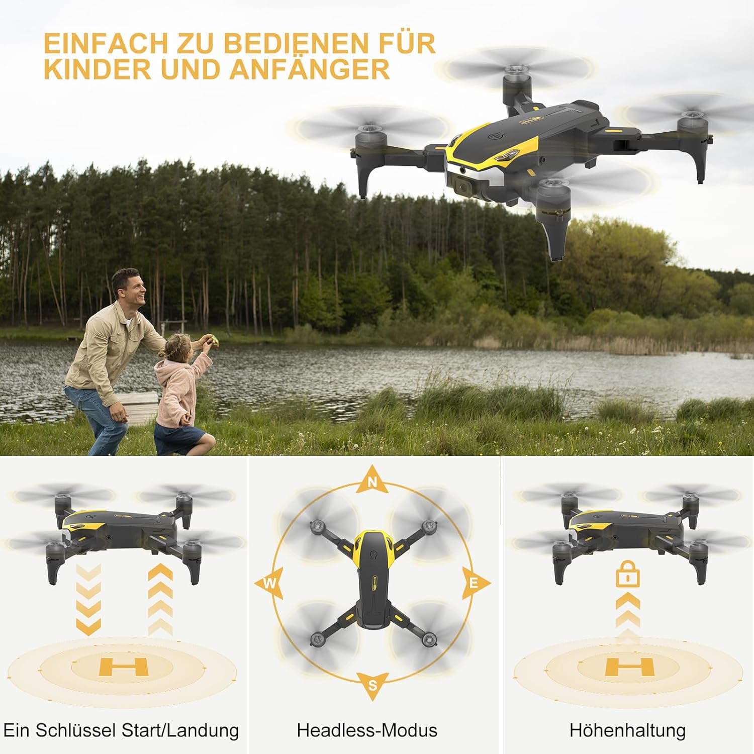 Viele einsteigerfreundliche Funktionen Hiwoor S25 Einsteiger-Drohne