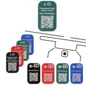 Roboterwerk Kennzeichen mit QR-Code